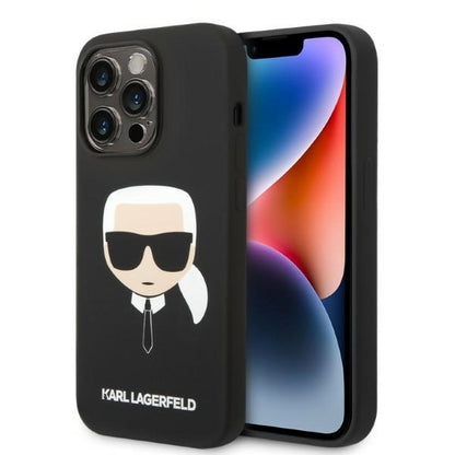 MagSafe Case for Apple iPhone 14 Pro, Karl Lagerfeld, Silicone Karl Head, Black