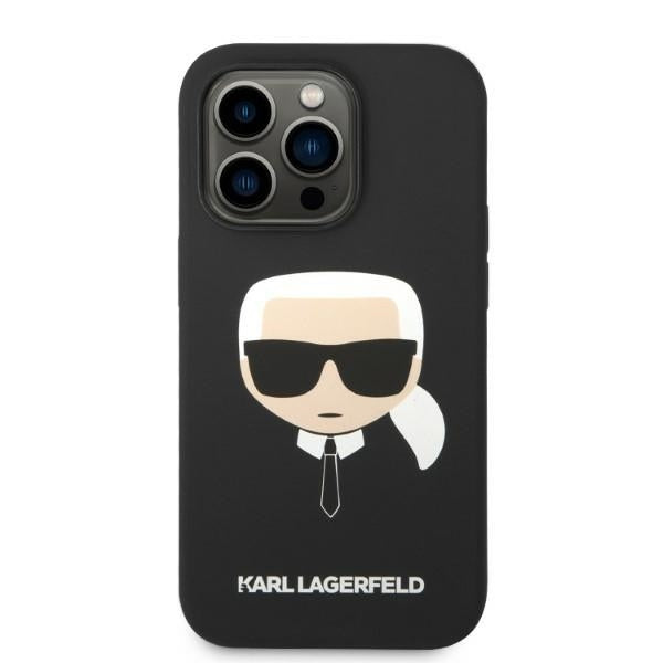 MagSafe Case for Apple iPhone 14 Pro, Karl Lagerfeld, Silicone Karl Head, Black