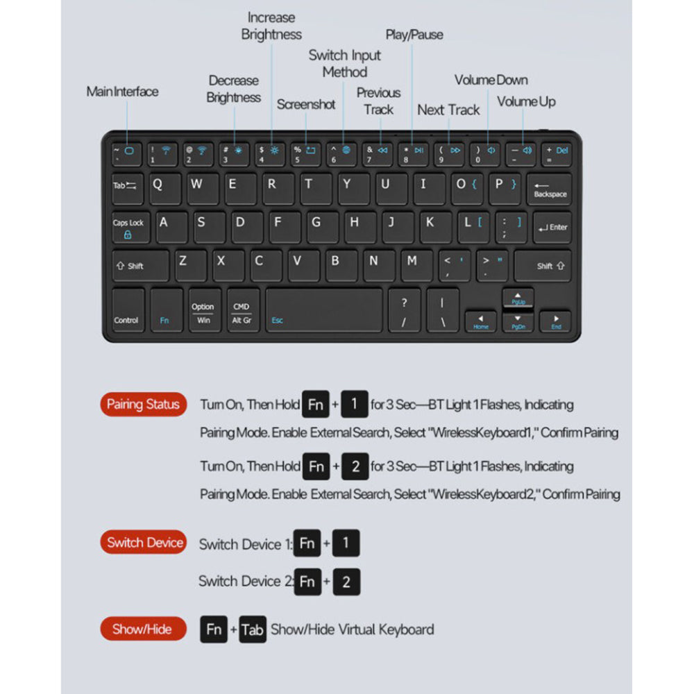 Universal Case with Bluetooth Keyboard for Phone, DUX DUCIS, Black