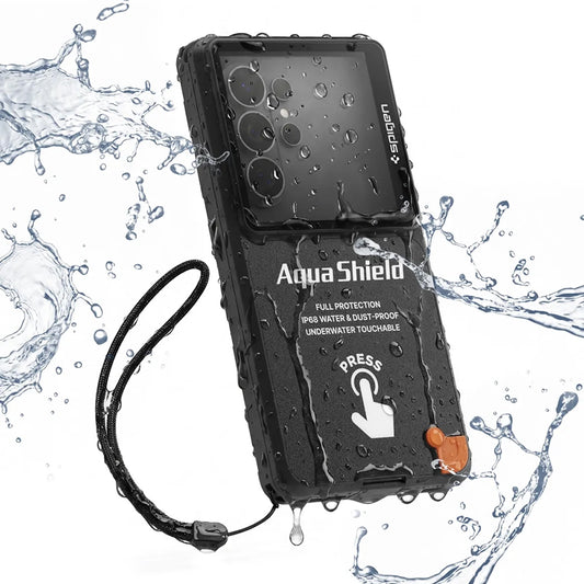 Spigen Universal Waterproof Case for Phone max. 6.9inch, Aqua Shield A604, Black ACS11675