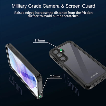Waterproof Case for Samsung Galaxy A55 5G A556, ShellBox, Black