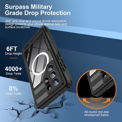 Waterproof Case for Samsung Galaxy S26 Ultra, ShellBox, Black