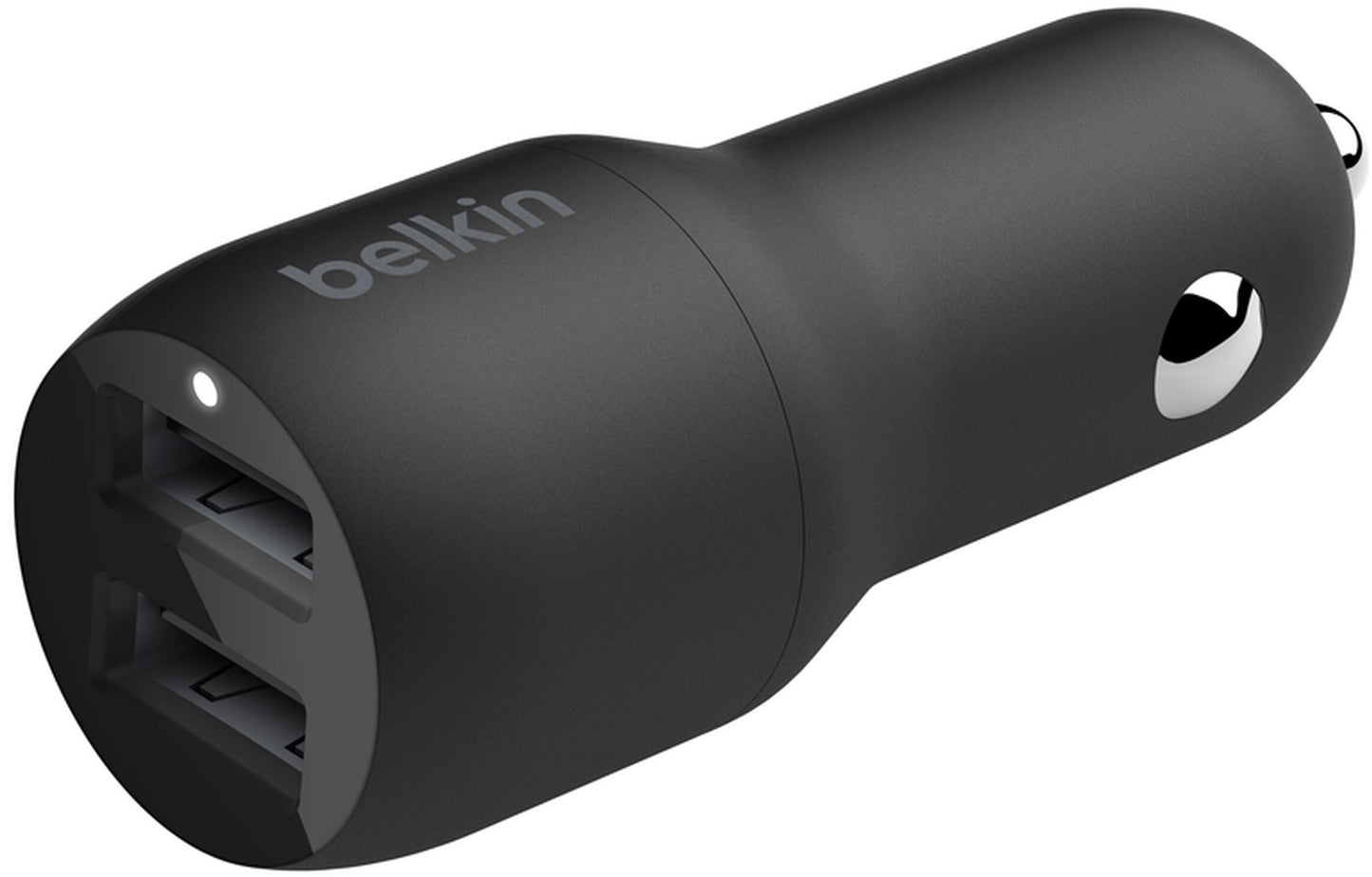 Belkin BoostCharge Dual USB-C Cable Car Charger, 24W, 2.4A, 2 x USB-A, Black CCE001bt1MBK