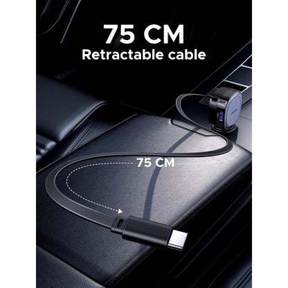 UGREEN EC601 Car Charger with USB-C Cable, 75W, 3A, 1 x USB-A - 1 x USB-C, Grey