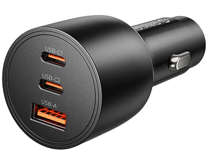 Orico PowerLink Car Charger, 165W, 5A, 1 x USB-A - 2 x USB-C, Black