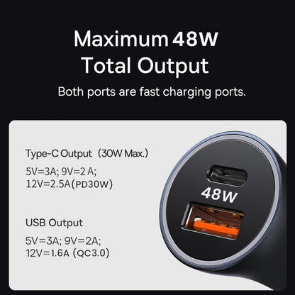 Techsuit C3 RescueVolt Car Charger, 48W, 3A, 1 x USB-A - 1 x USB-C, Gray