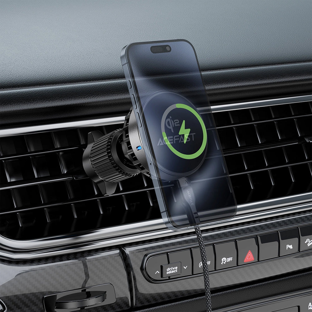 Acefast D40 Wireless Car Charger, 15W, 1.67A, Gray