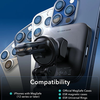 ESR HaloLock Vent Wireless Car Charger, 15W, 1.67A, Black