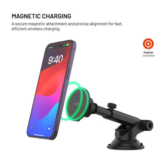 Fixed MagRound 2 XL Wireless Car Charger, 15W, 1.67A, Black