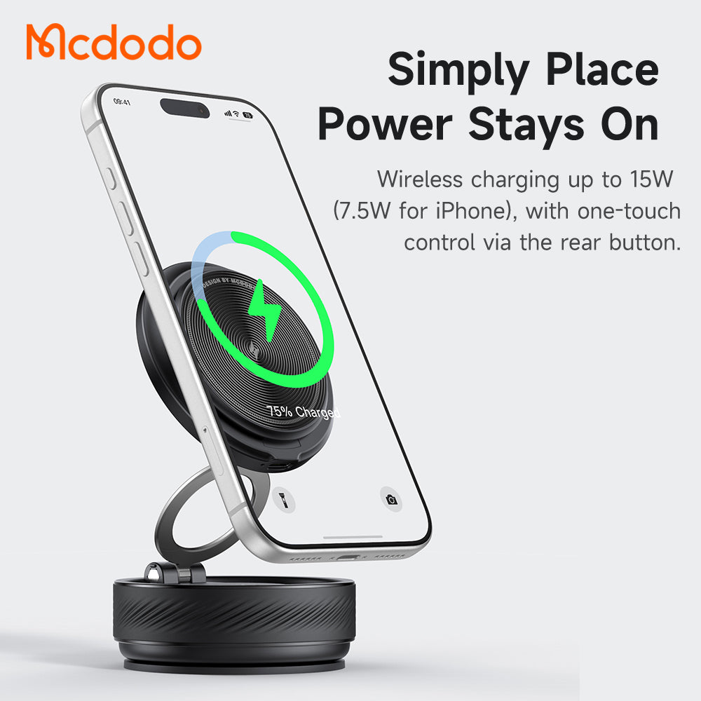 McDodo CH-8610 Wireless Car Charger, 15W, 1.67A, Black