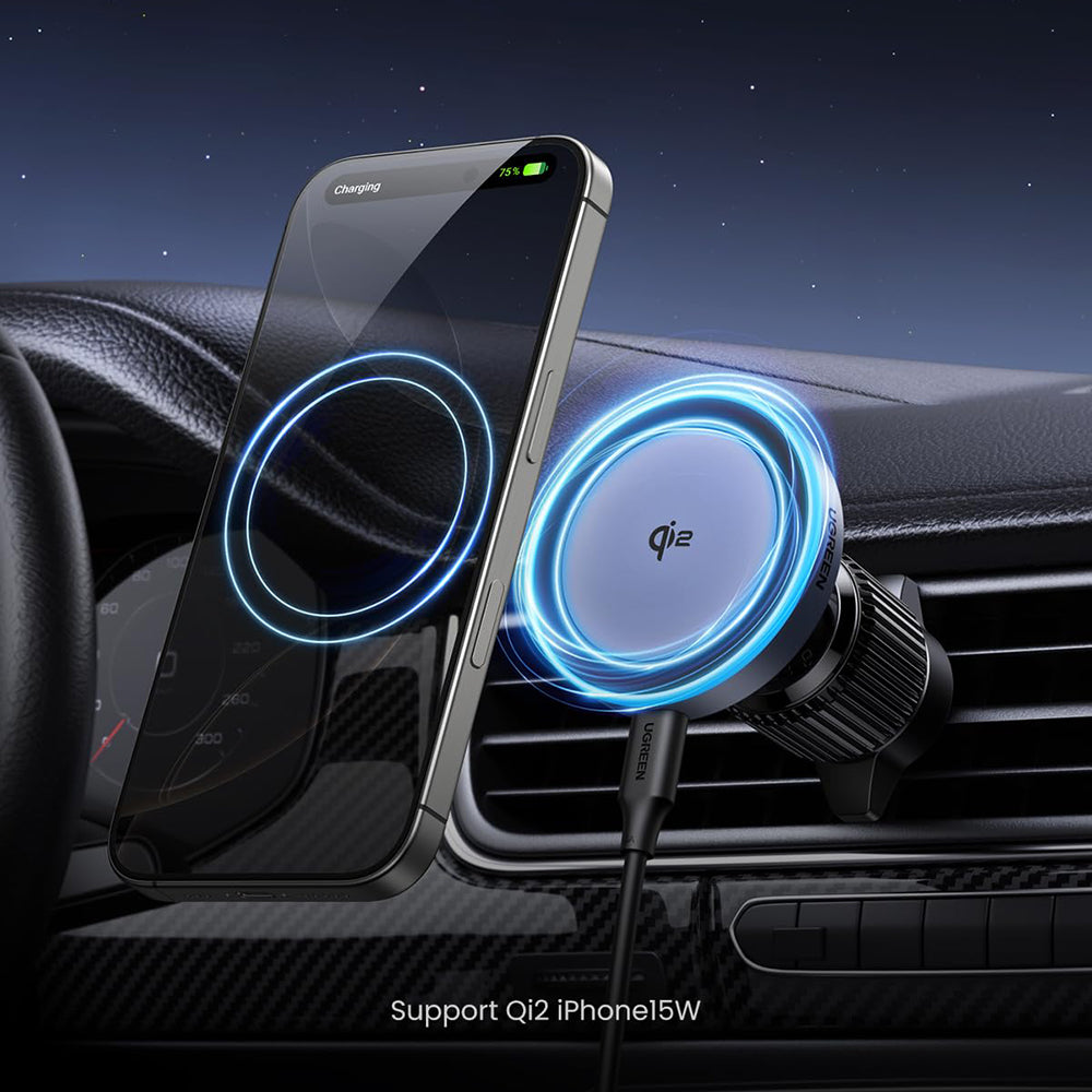UGREEN W708 Wireless Car Charger, 15W, 1.67A, Black