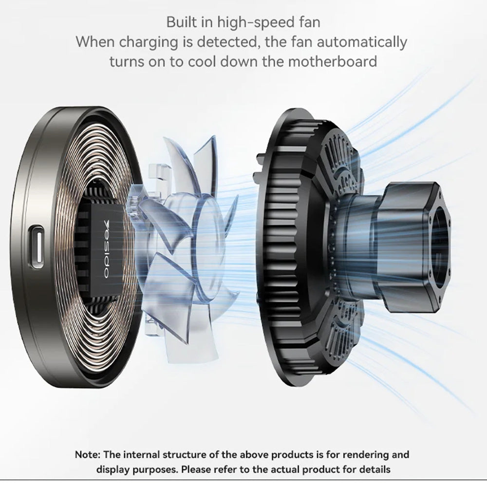 Yesido C315 Wireless Car Charger, 15W, 1.67A, Black