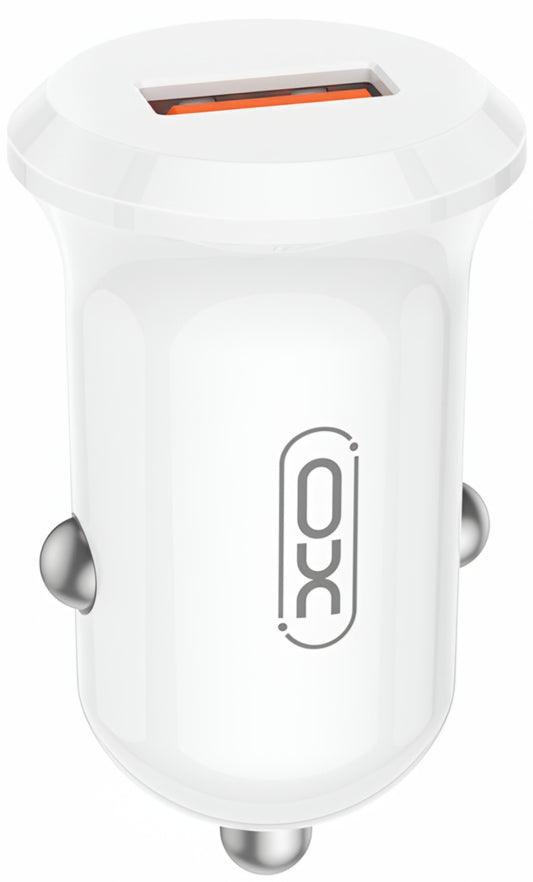 XO Design CC68 Car Charger, 18W, 3A, 1 x USB-A, White