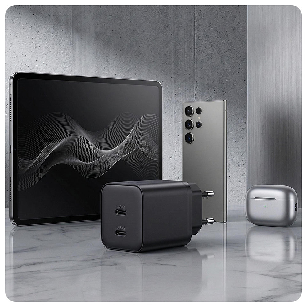 3MK Hyper Wall Charger, 45W, 2 x USB-C, Black