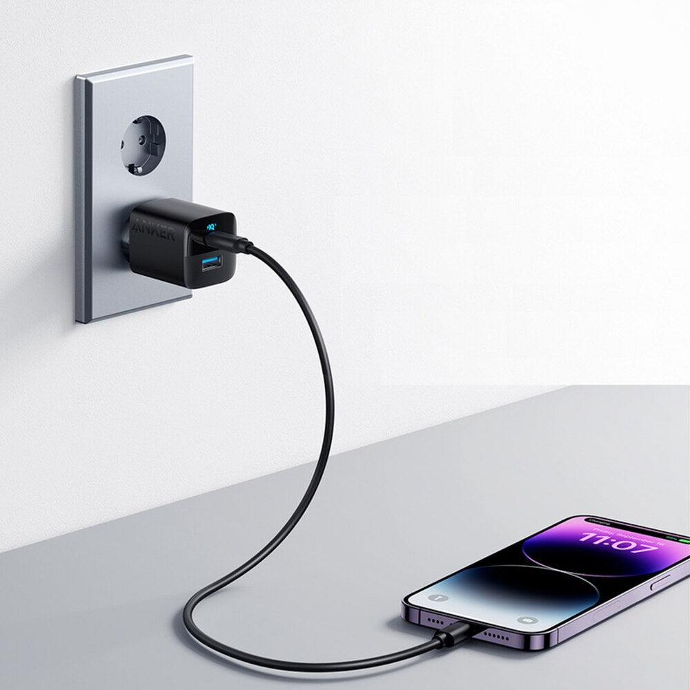 Anker 323 Network Charger, 33W, 3A, 1 x USB-A - 1 x USB-C, Black A2331G11 