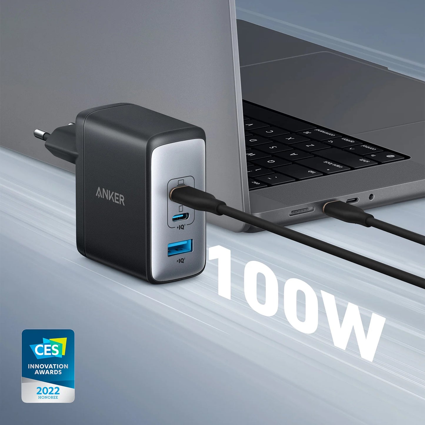 Network Charger Anker 736 Nano II, 100W, 3A, 1 x USB-A - 2 x USB-C, Black A2145G11 