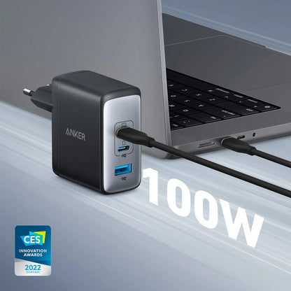 Network Charger Anker 736 Nano II, 100W, 3A, 1 x USB-A - 2 x USB-C, Black A2145G11 