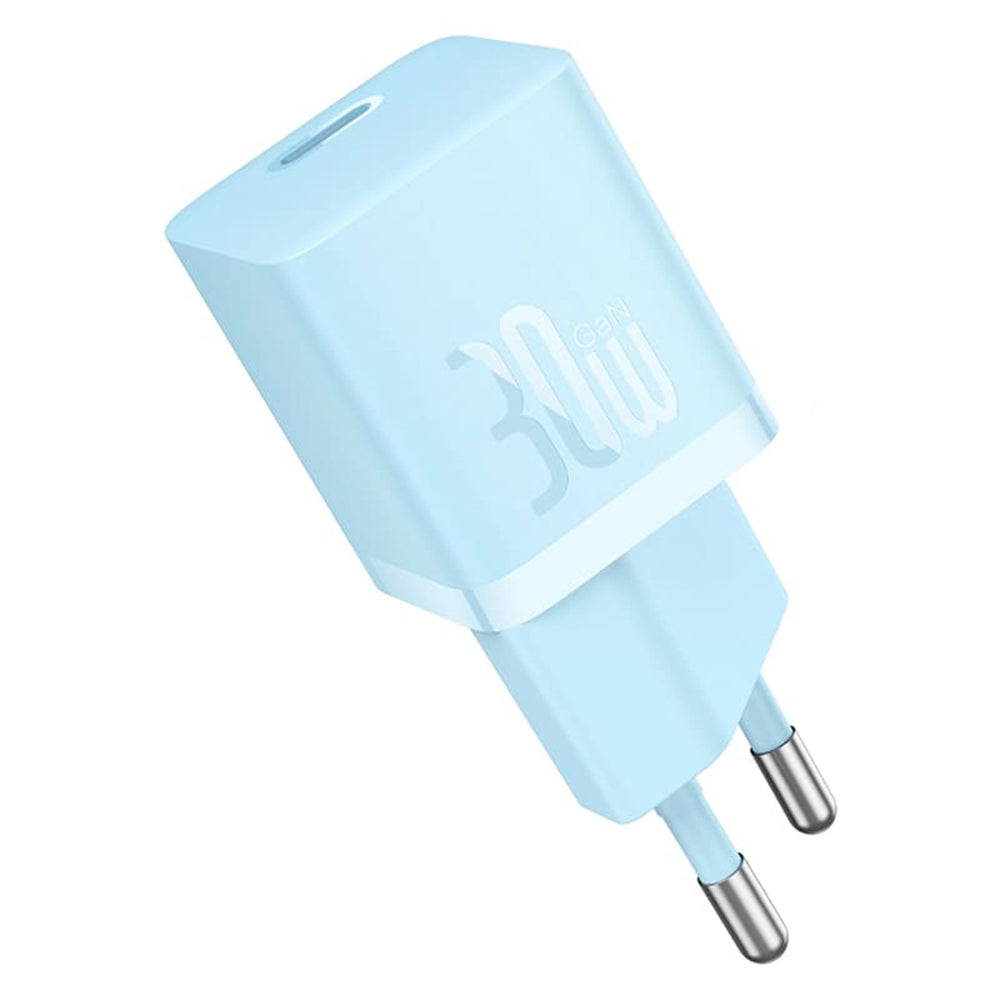 Baseus GaN Mini 1C Network Charger, 30W, 3A, 1 x USB-C, Blue CCGN070603