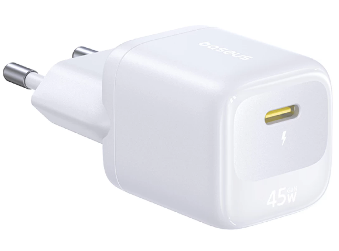 Baseus EnerFill FN22 Wall Charger, 45W, 3A, 1 x USB-C, White E0123301
