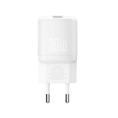 Network Charger with USB-C Cable XO Design L150, 30W, 3A, 1 x USB-C, White