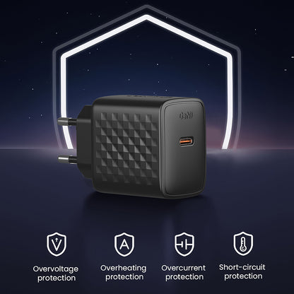 Network Charger with Lightning Cable Lito LC13L, 20W, 3A, 1 x USB-C, Black