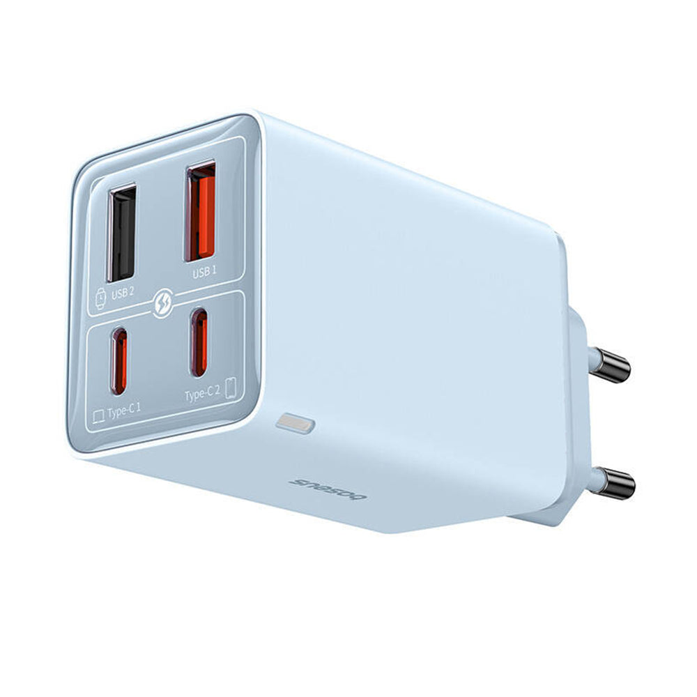 Baseus GaN6 Pro USB-C Cable Wall Charger, 65W, 3.25A, 2 x USB-A - 2 x USB-C, Blue P10162701313-00