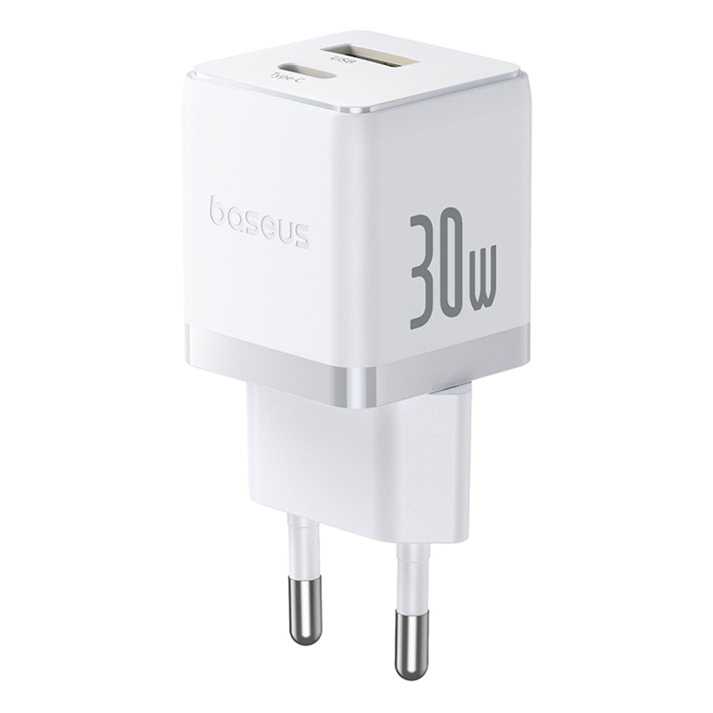 Baseus Palm USB-C Network Charger with Cable, 30W, 3A, 1 x USB-A - 1 x USB-C, White P1011160A213-01