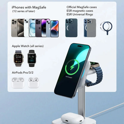 ESR CryoBoost 3in1 Wireless Network Charger, 25W, 1.67A, Black