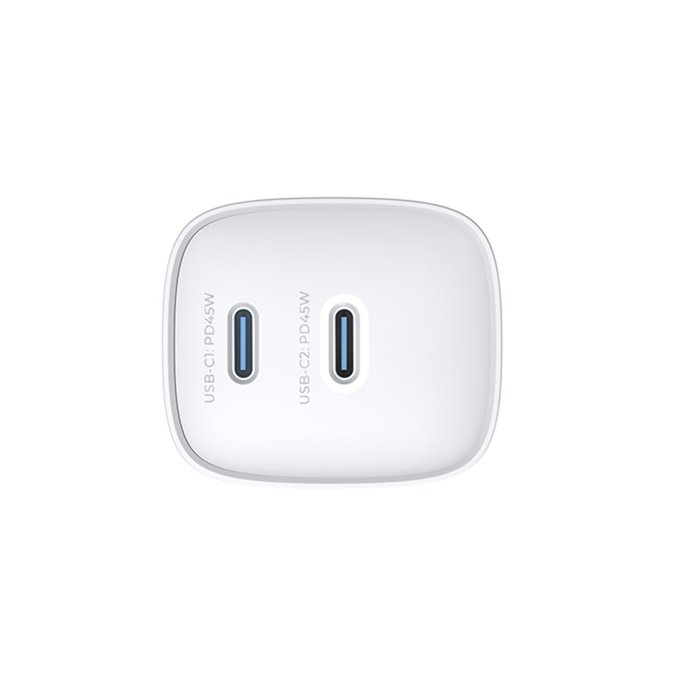 HAVIT UC45W Network Charger, 45W, 3A, 2 x USB-C, White