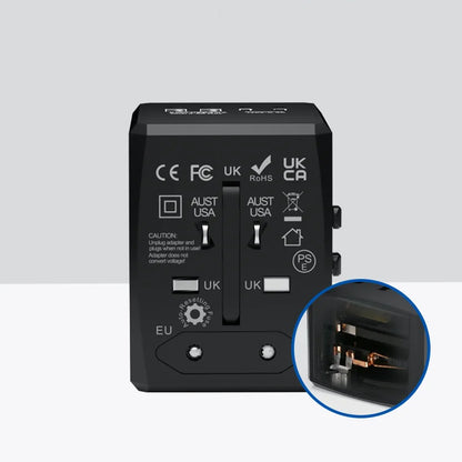 Techsuit HHT904-B2 Travel Network Charger, 20W, 3A, 2 x USB-A - 2 x USB-C, Black