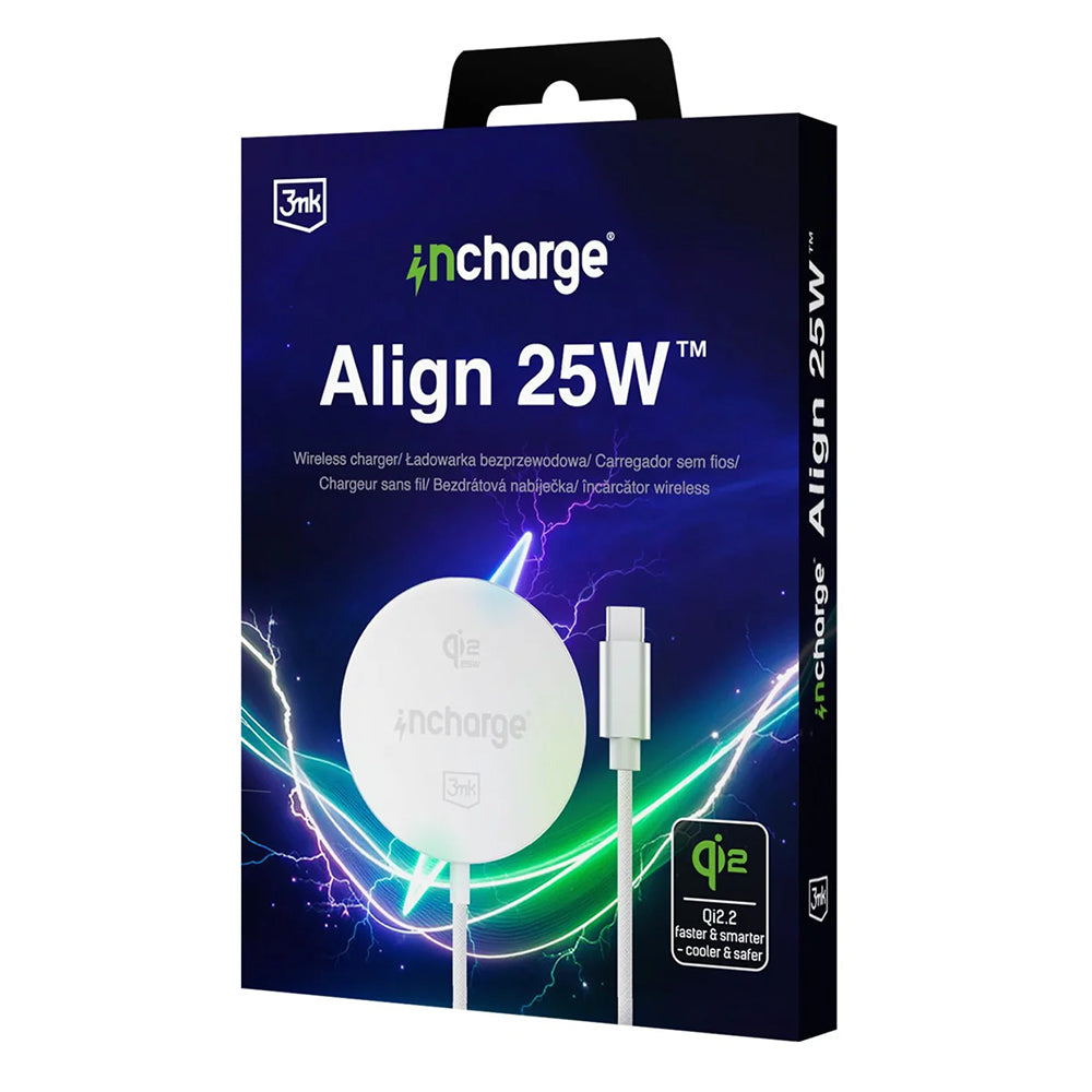 3MK Align Wireless Network Charger, 25W, White