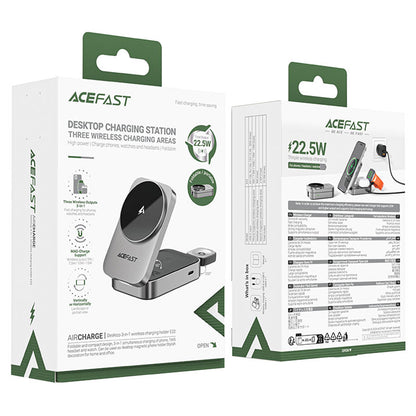 Acefast E22 3in1 Wireless Network Charger, 22.5W, 1.67A, Gray