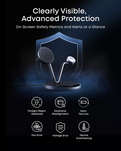 Anker Prime MagGo AirCool 3in1 Wireless Network Charger, 25W, Black B25X7G11