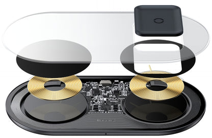 Baseus Simple 2in1 Wireless Network Charger, 15W, 1.67A, Transparent WXJK-A01