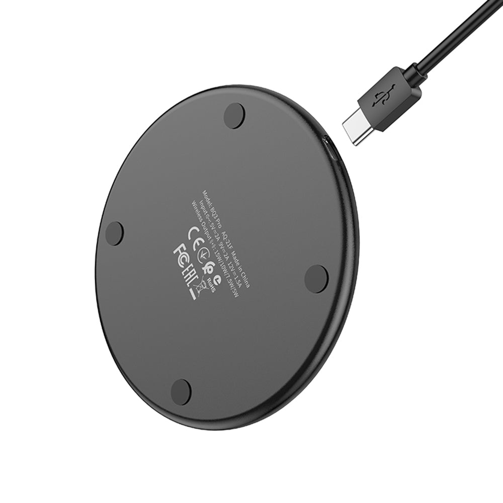 Borofone BQ3 Pro Wireless Network Charger, 15W, 1.67A, Black