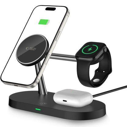 Tech-Protect A12 3in1 Wireless Network Charger, 15W, 1.67A, Black