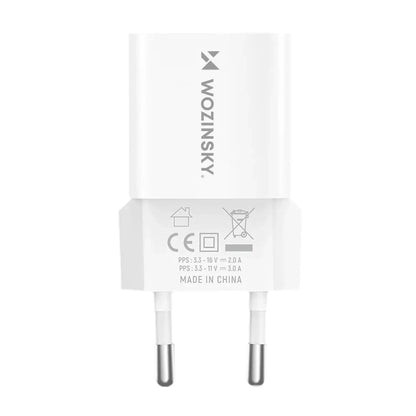 WZK WWCEAC Network Charger, 33W, 3A, 1 x USB-A - 1 x USB-C, White