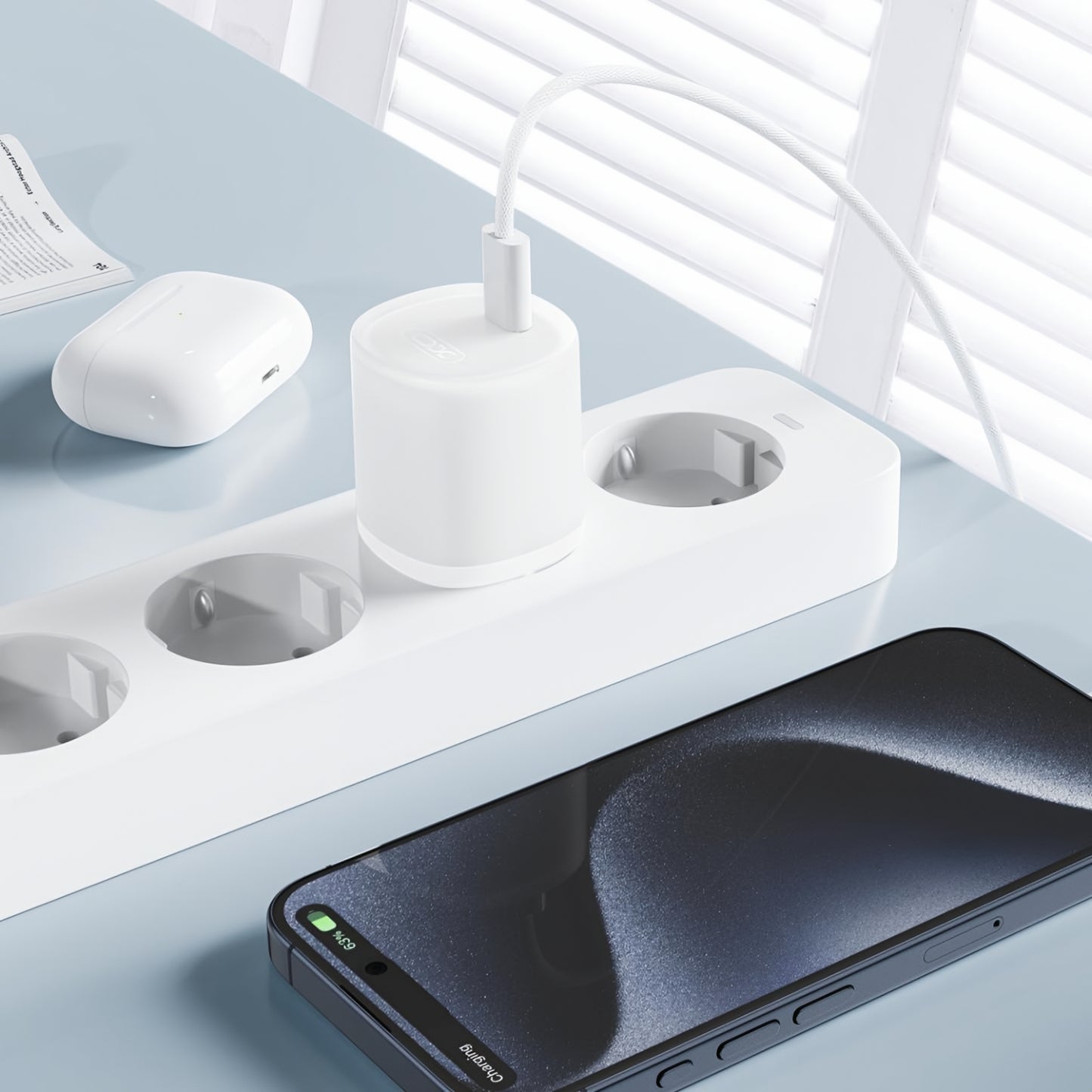 XO Design L150 Network Charger, 30W, 3A, 1 x USB-C, White