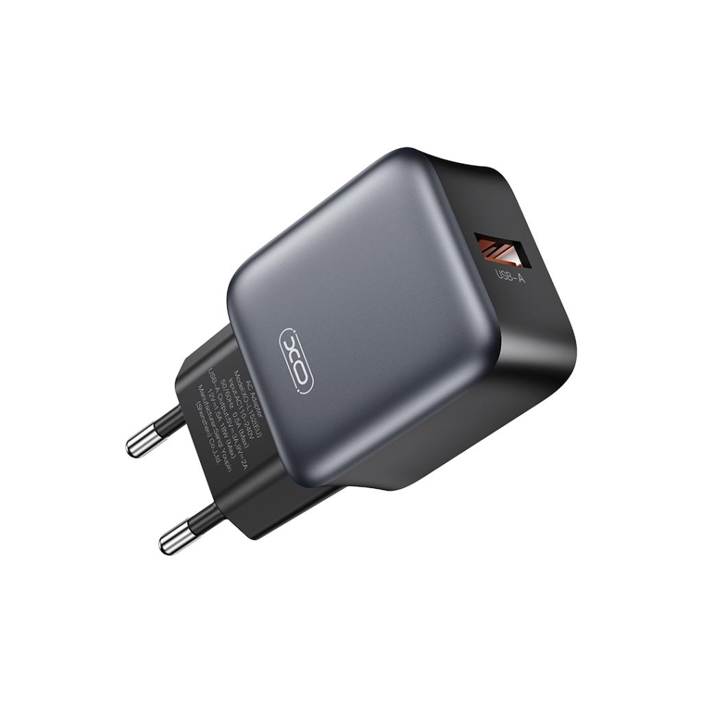 XO Design L152 Network Charger, 18W, 3A, 1 x USB-A, Black