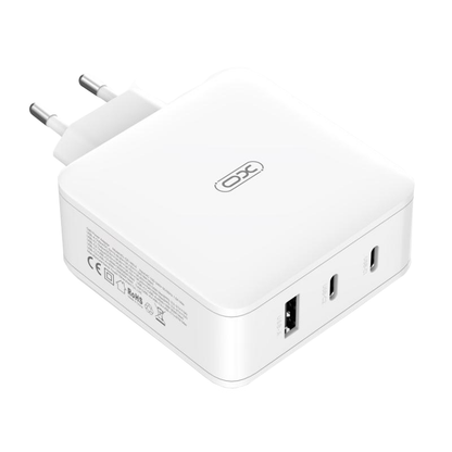 XO Design CE14 Network Charger, 100W, 3.25A, 1 x USB-A - 2 x USB-C, White