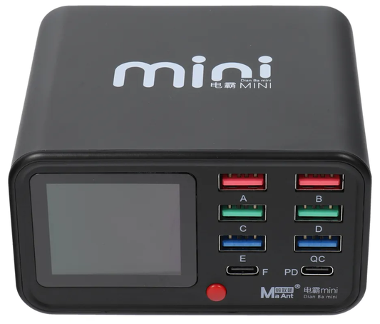 MaAnt Dianba Mini Charging Station, 75W, 2 x USB-C - 6 x USB-A, Black