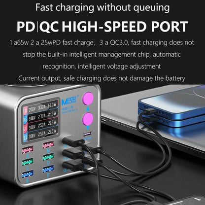 MaAnt DianBa No.2 QI Charging Station, 300W, 3A, 3 x USB-C - 9 x USB-A, Grey