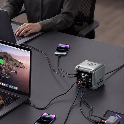 OEM BK-127D Station Charger, 280W, 5A, 4 x USB-A - 8 x USB-C, Gray