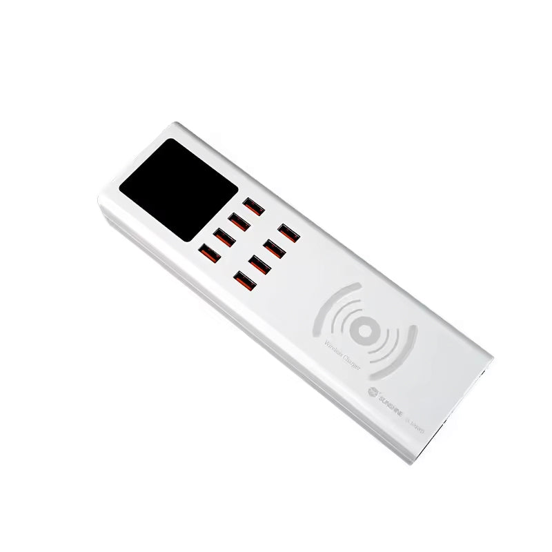 Sunshine SS-309WD QI Charging Station, 40W, 2.4A, 8 x USB-A, White