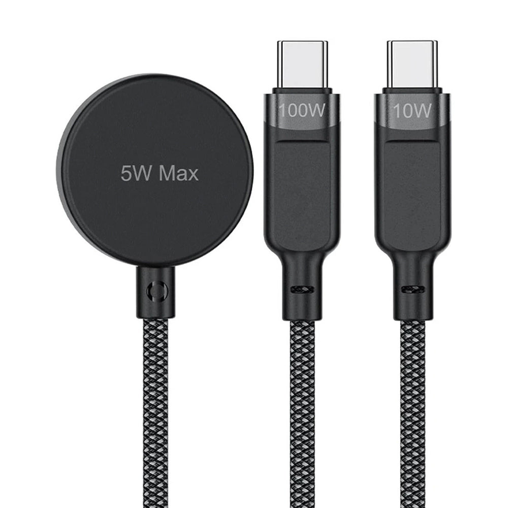 Acefast 4in1 Wireless Charger for Apple Watch Series, USB-C, Black