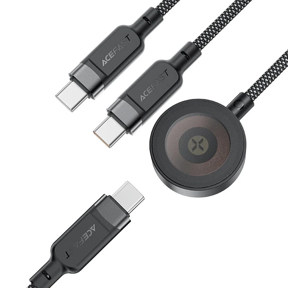 Acefast 4in1 Wireless Charger for Apple Watch Series, USB-C, Black