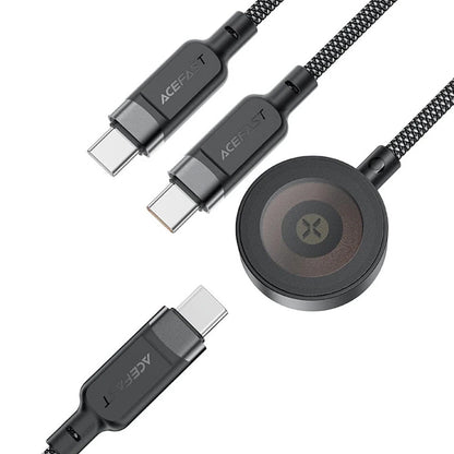 Acefast 4in1 Wireless Charger for Apple Watch Series, USB-C, Black