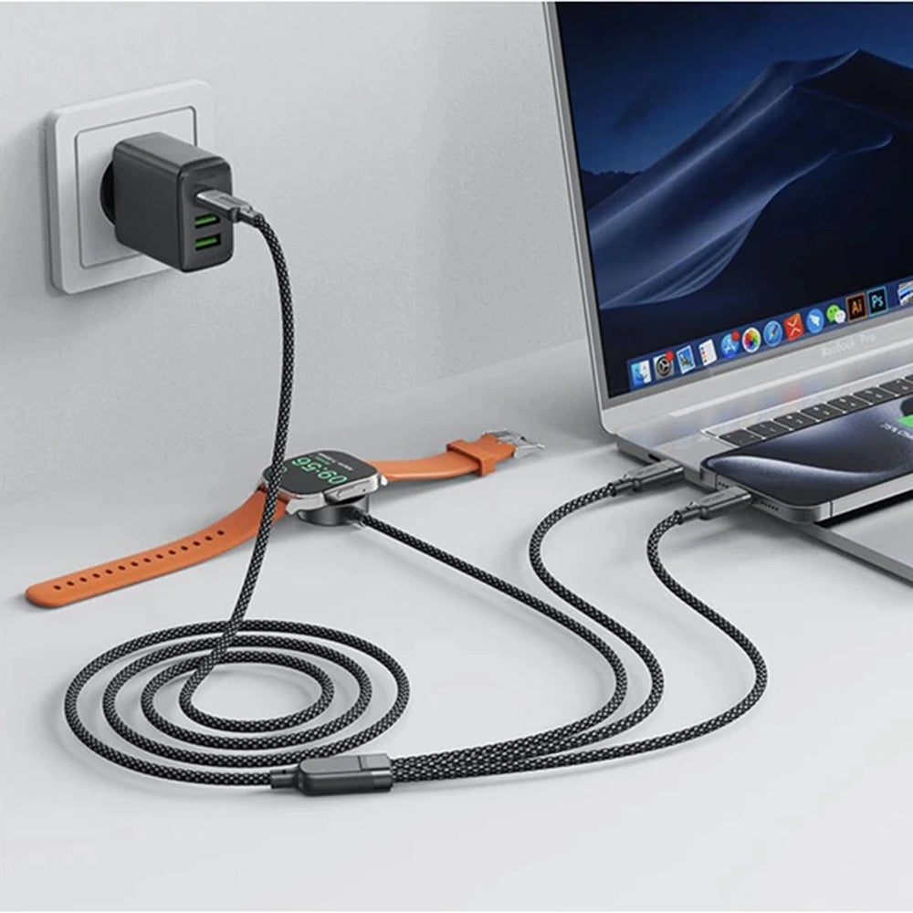 Acefast 4in1 Wireless Charger for Apple Watch Series, USB-C, Black