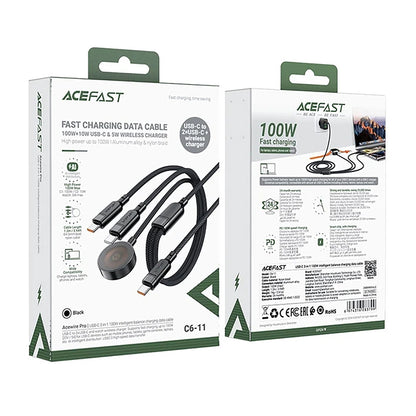 Acefast 4in1 Wireless Charger for Apple Watch Series, USB-C, Black