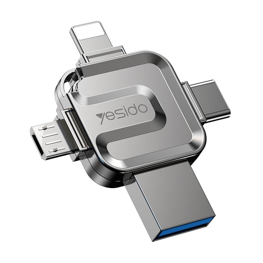 External Memory USB-A 3.0 / Lightning / USB-C / microUSB Yesido FL15, 128Gb